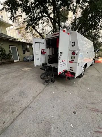 Magnet Plumbing service vehicle on-site for Water Heater Repair in Seminole Manor